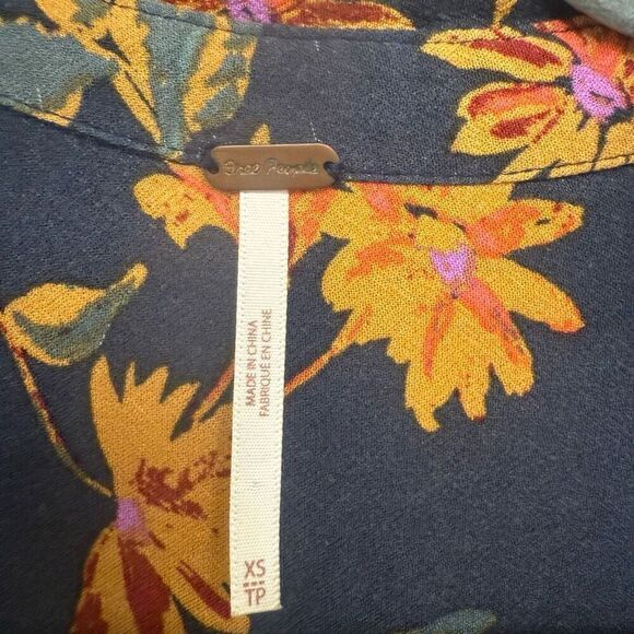 Free people navy long sleeve tunic dress size XS - Picture 4 of 5